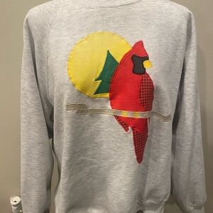 Vintage 90s Cardinal on a Branch with a sun